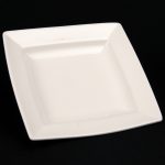 square white china hire plate