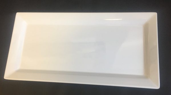 WHITE CHINA PLATTER RECTANGULAR 14" x 9"